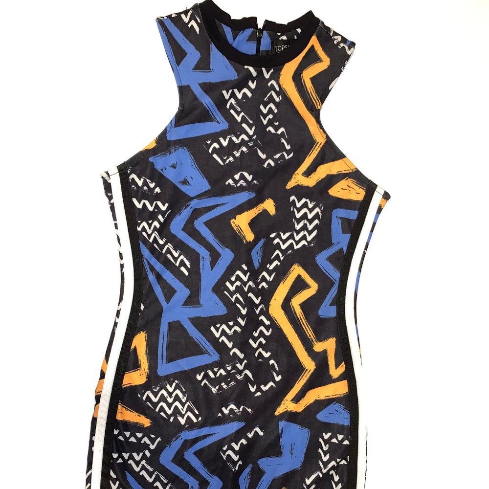 Topshop Sleeveless Mock-neck Mini Dress